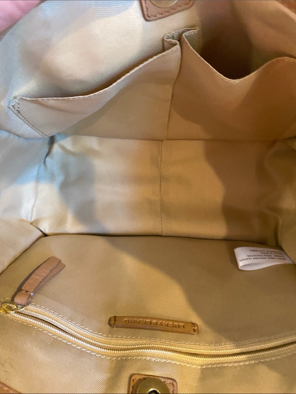 LUCKY BRAND Leather Tote Bag with Crossbody Strap - Picture 4 of 6